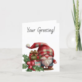 Tarjeta Festiva Crear su propio Gnome de Navidades de Plaid