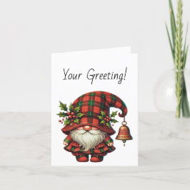 Tarjeta Festiva Crear su propio Gnome de Navidades holly