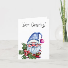 Tarjeta Festiva Crear su propio Gnome de Navidades Periwinkle