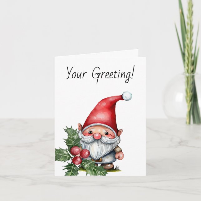 Tarjeta Festiva Crear su propio Gnome de Navidades rojos (Anverso)