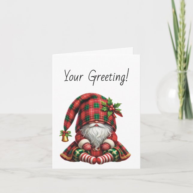 Tarjeta Festiva Crear su propio Gnome de Navidades Sleepe (Anverso)