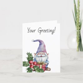 Tarjeta Festiva Crear su propio Gnome púrpura presente