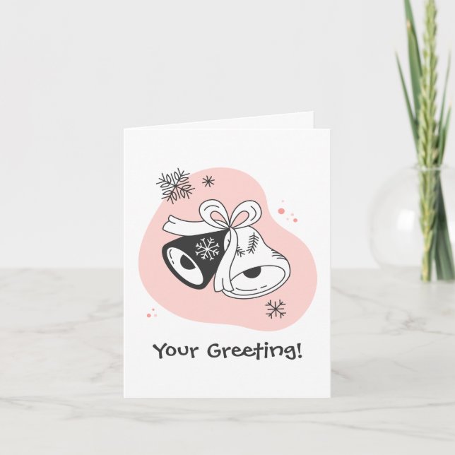 Tarjeta Festiva Crear su propio Naranja de correas de Navidades re (Anverso)