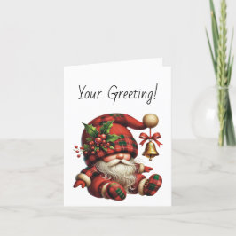 Tarjeta Festiva Crear sus propios Navidades Colocar Gnome Santa