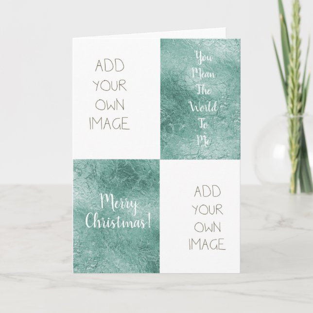 Tarjeta Festiva Crear sus propios Navidades de Green Glam Personal (Anverso)