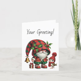 Tarjeta Festiva Crear sus propios Navidades florales Jugar a Gnome
