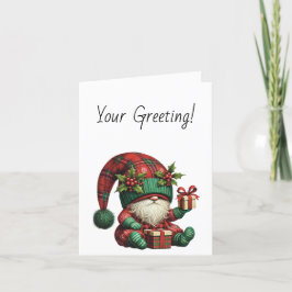 Tarjeta Festiva Crear sus propios Navidades Jugar a Gnome Pajamas