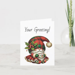 Tarjeta Festiva Crear sus propios Navidades Té Gnome