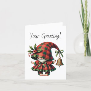 Tarjeta Festiva Crear sus propios Navidades tímidos, jugar a Gnome