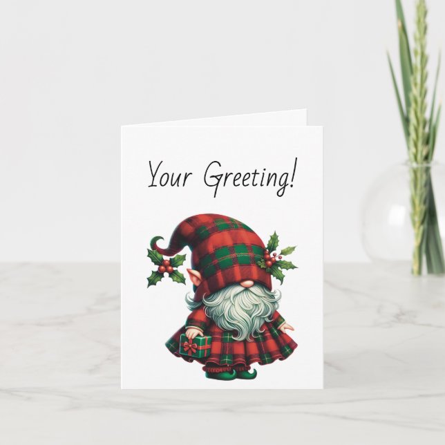 Tarjeta Festiva Crear tu propio hogar de Navidades escoceses (Anverso)