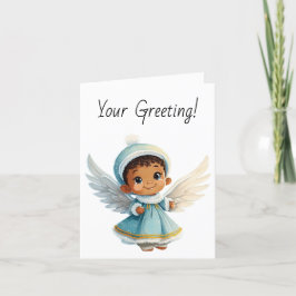 Tarjeta Festiva Crear tus propios Navidades angelicales afroameric
