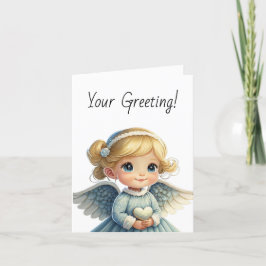 Tarjeta Festiva Crear tus propios Navidades de Ángel Azul rubio