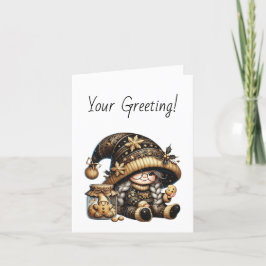 Tarjeta Festiva Crear tus propios Navidades mágicos Gnome Cookie J