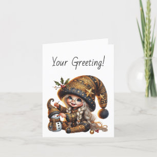 Tarjeta Festiva Crear tus propios Navidades mágicos Gnome Snowman
