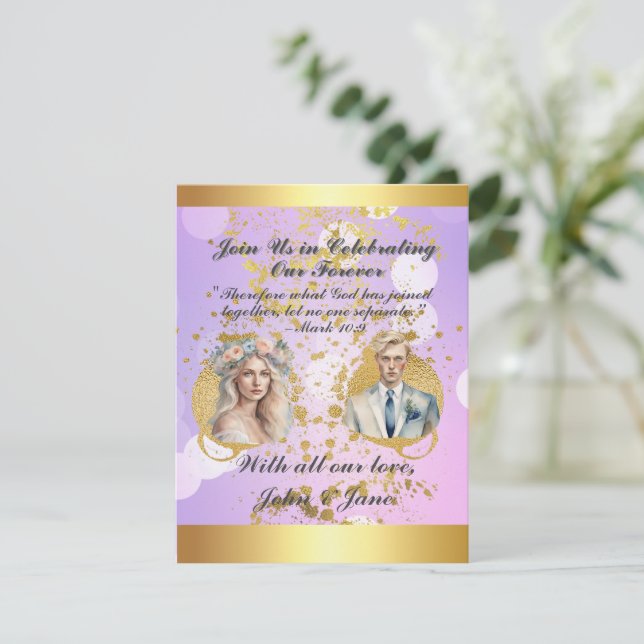 Tarjeta Festiva Create Your Dream Wedding Cards: Fully Editable &  (Anverso de pie)