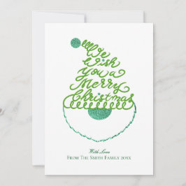 Tarjeta Festiva Create Your Own Cute Glitter Santa Christmas Flat 