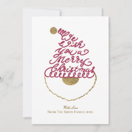 Tarjeta Festiva Create Your Own Cute Glitter Santa Christmas Flat 