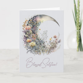Tarjeta Festiva Create Your Own Iridescent Floral Crescent Moon