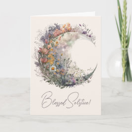 Tarjeta Festiva Create Your Own Misty Spring Floral Crescent Moon