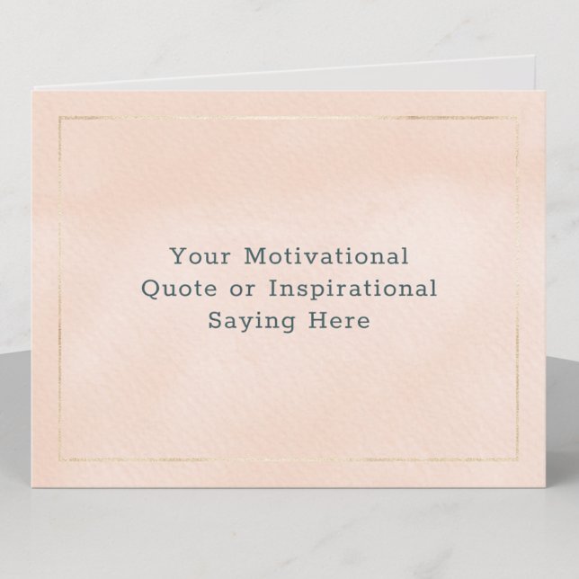 Tarjeta Festiva Create Your Own Motivational Quote Blush Pink Gold (Subido por el creador)
