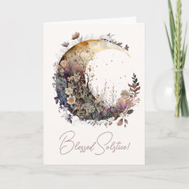 Tarjeta Festiva Create Your Own Rustic Sunset Floral Crescent Moon