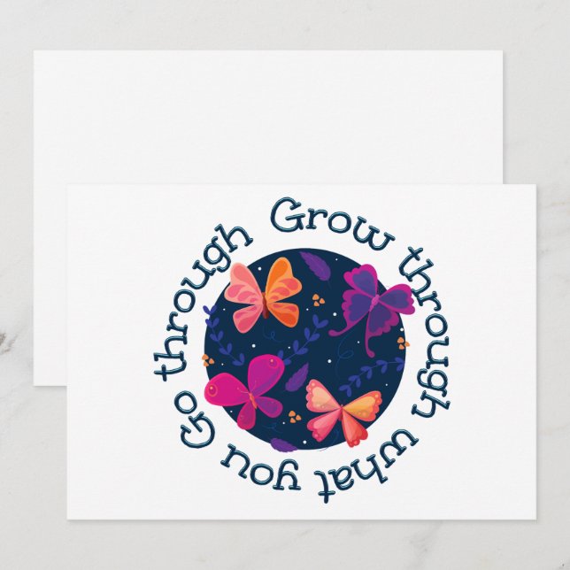 Tarjeta Festiva Crecer a través de lo que pasas (Anverso / Reverso)