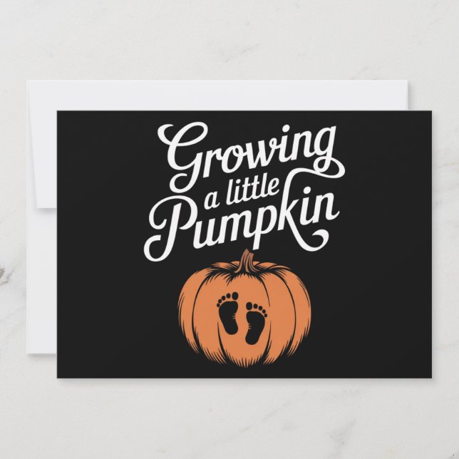 Tarjeta Festiva Crecer Un Pequeño Embarazo De Calabaza Cae (Anverso)