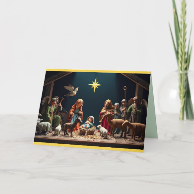 Tarjeta Festiva Creche de Navidades de Claymation (Anverso)
