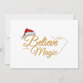 Tarjeta Festiva Cree en la Magia - Diseño Navideño Caprichoso   