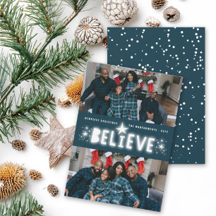 Tarjeta Festiva Cree que las estrellas brillantes son Navidades re