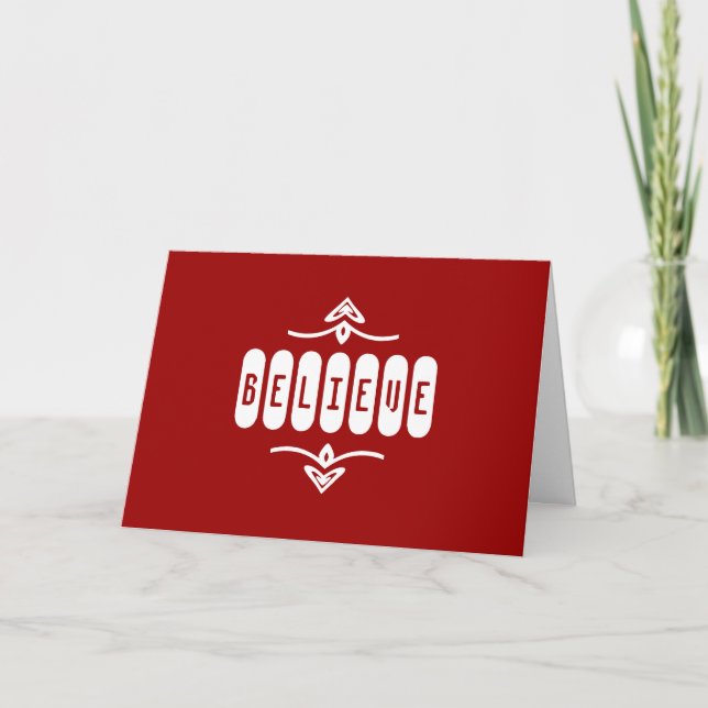 Tarjeta Festiva Cree - Rojo (Anverso)