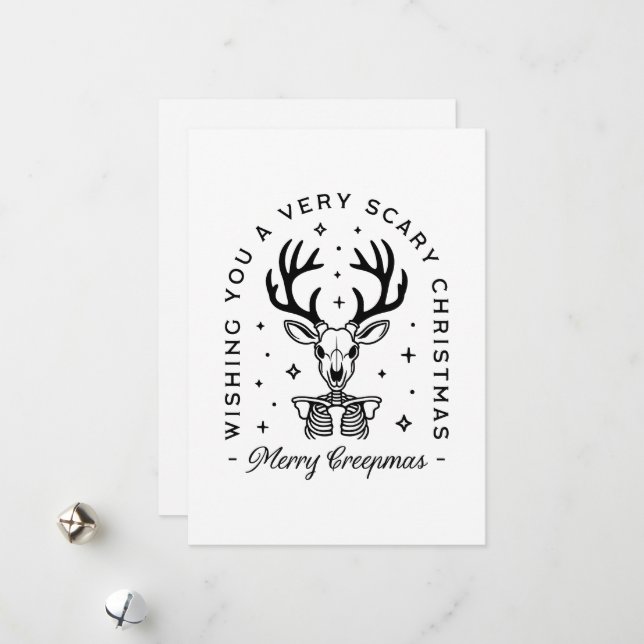 Tarjeta Festiva Creepmas de moras temible estética animal de bosqu (Anverso/Reverso In Situ)