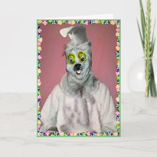 Tarjeta Festiva Creepy Bunny Easter Card (Anverso)