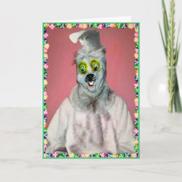 Tarjeta Festiva Creepy Bunny Easter Card