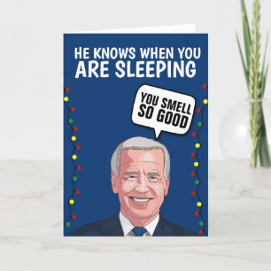 TARJETA FESTIVA CREEPY JOE BIDEN SNIFF NAVIDADES GREETING CARD