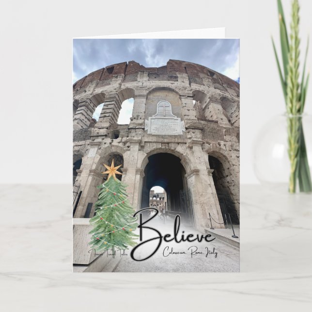 Tarjeta Festiva Creer Coliseo Roma Navidades Fold Card (Anverso)