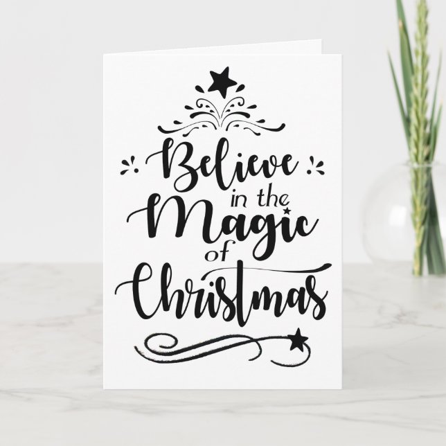 Tarjeta Festiva Creer en la carta mágica de los Navidades (Anverso)