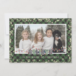 Tarjeta Festiva Creer en la foto de la placa verde mágica