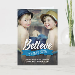 Tarjeta Festiva Creer en la magia de la foto del Personalizado de 