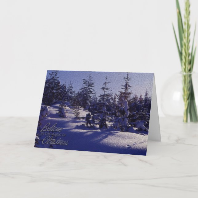 Tarjeta Festiva Creer en la magia de los Navidades (Anverso)