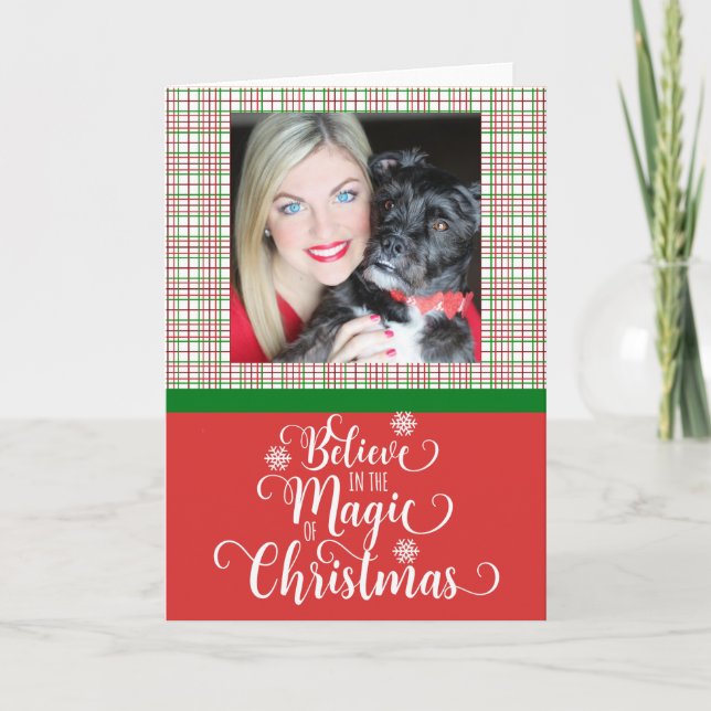 Tarjeta Festiva Creer en la magia de los Navidades (Anverso)