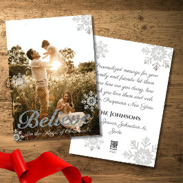 Tarjeta Festiva Creer en la magia de los Navidades en la foto de l