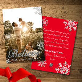 Tarjeta Festiva Creer en la magia de los Navidades en la foto de l