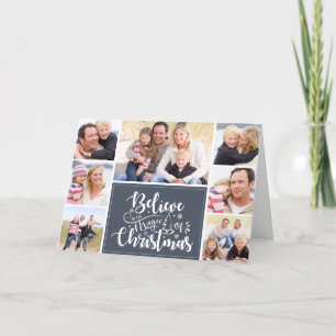 Tarjeta Festiva Creer en la magia de los Navidades foto doblada