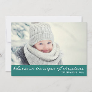 Tarjeta Festiva Creer En La Magia De Los Navidades Foto Verde