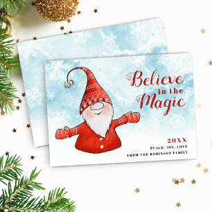 Tarjeta Festiva Creer en los Navidades únicos de Magic Gnome