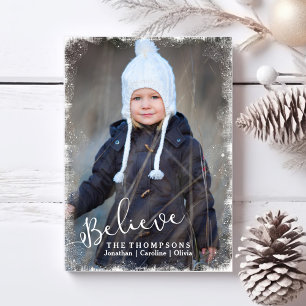 Tarjeta Festiva Creer en Navidades foto de festividad de nieve rus