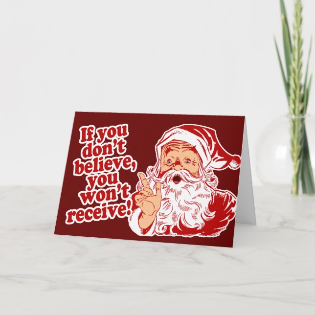 Tarjeta Festiva Creer en Santa (Anverso)