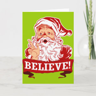 Tarjeta Festiva Creer en Santa Claus