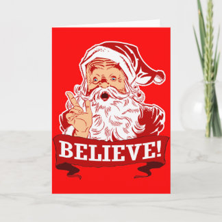 Tarjeta Festiva Creer en Santa Claus